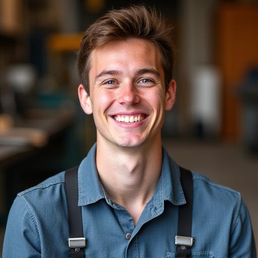 Porträt von Elias Baumgartner, Junior-Metallbauer und Workshop-Leiter bei Gussbaum